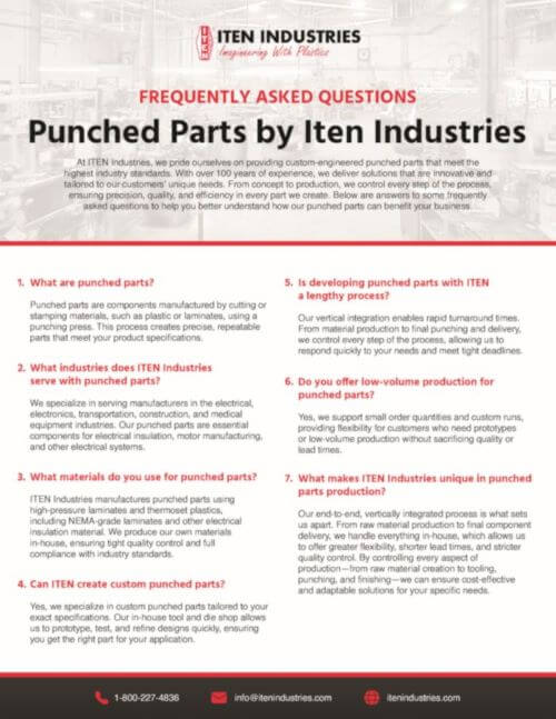 ITEN Punched Parts FAQs Image